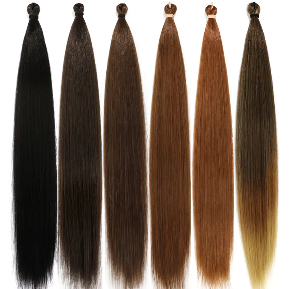 Magicae 28Inch Straight Hair Bundles 3Pcs Crochet Braids Synthetic Ariel Straight Fake hair Ombre Blonde Crochet Hair Extensions