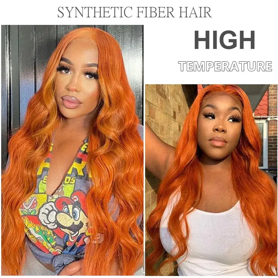 30Inches 200grams Body Wave Orange Piano Blond 27/613 Brown P4/12/27 Hair Weave Bundle High Temperature Synthetic Hair Extension