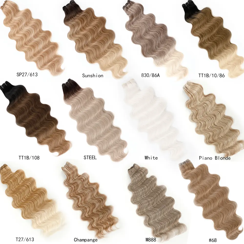 30Inches 200Grams Coffee Brown 6# Bio Body Wave Hair Weave Bundles High Temperature Synthetic Soft Natural Human-Like Fiber Hair