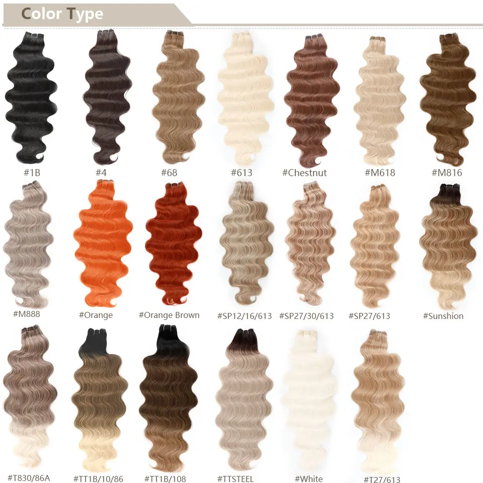 30Inch Ombre Chocolate Brown 6# M816# Body Wave Bundles Soft Natural Synthetic Human-Like Extension Heat Resistant Long Wavy