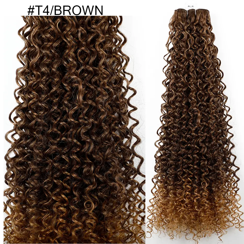 26 Inches Blond 27/613 Synthetic Water Wave Curly Bundles Hair Extensions Natural High Temperature Fake Hair Weavings Afro Curls