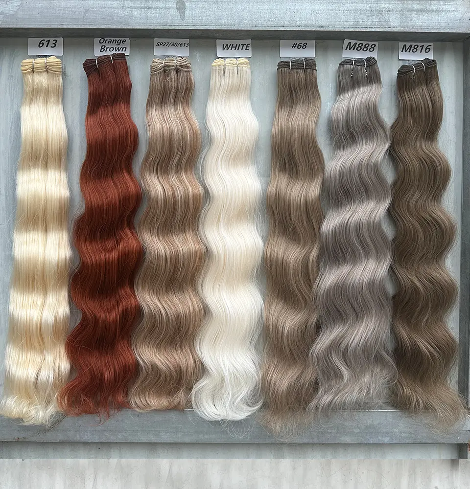 Chocolate Brown 6# Body Wave Hair Weave Bundles Synthetic Heat Resistant Fiber Hair Extensions Soft Bio Natural Human-Like Hair