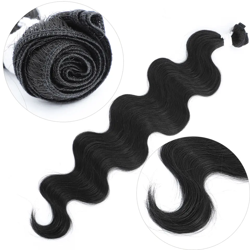 26 Inches Ombre Brown Blond 27/613 Body Wave Sliver White Gray Bundles Hair Weave High Temperature Synthetic Fake Hair Extension