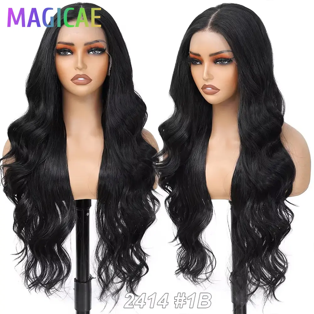 13X4 Body Wave Lace Frontal Wigs 30inch Ombre 6/613 Blond 27# Bio Synthetic Heat Resistant Swiss Transparent  Frontal Wigs