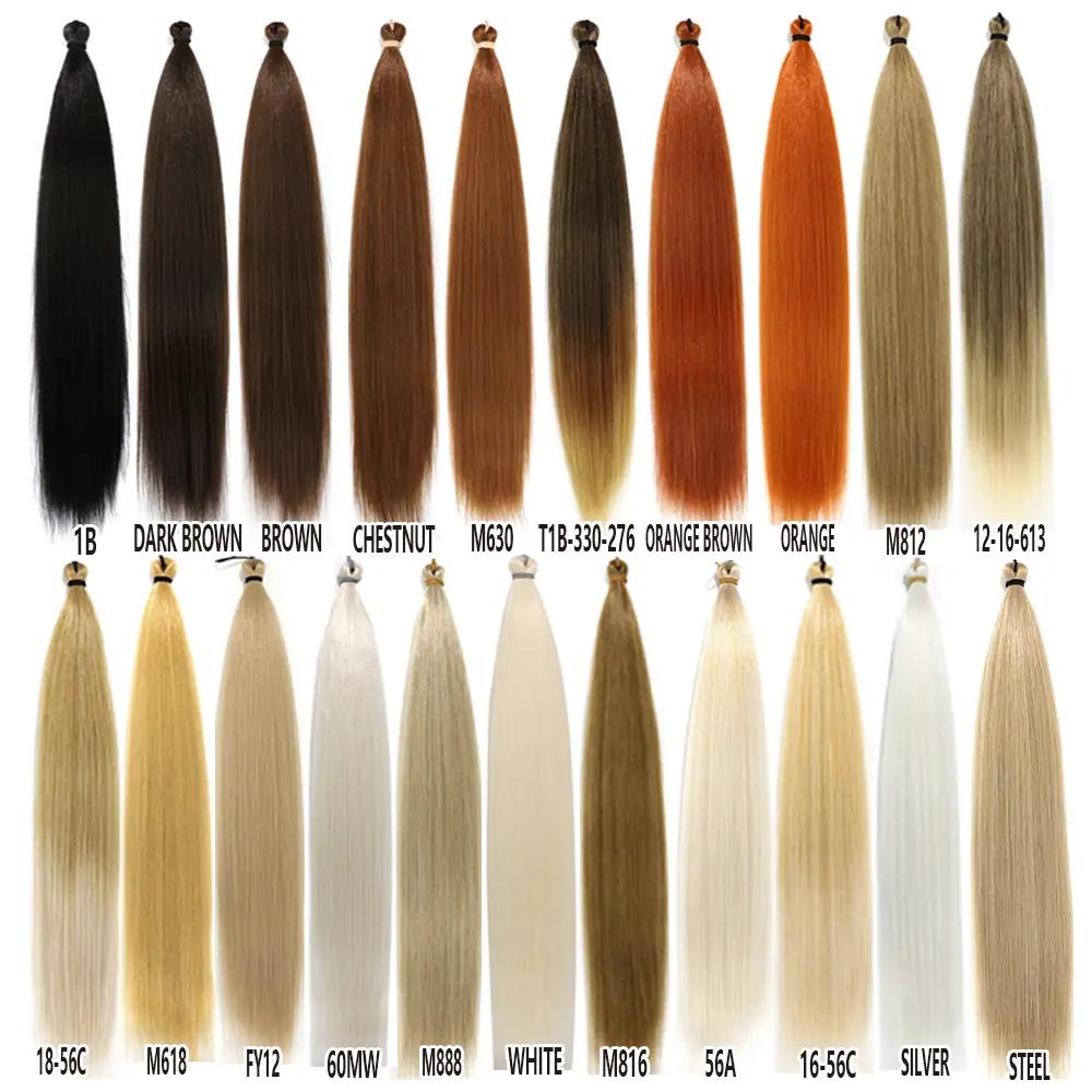Braids Crochet 3Pcs 28Inches 300grams Synthetic Straight Bundles Orange Highlight Brown Braiding Hair Ombre Blond Gray White 60#