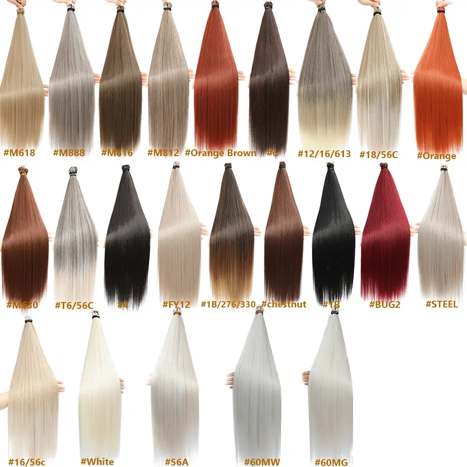 28Inches Braids Crochet 300grams 3Pcs Straight Braiding Hair Extension Synthetic Ombre Blond White 60# Brown 816# Hair For Women
