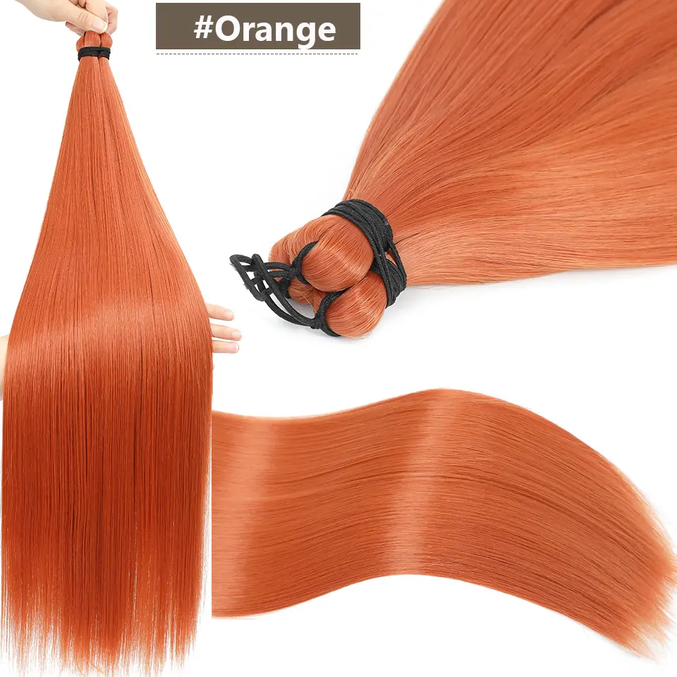 28Inches Braids Crochet 300grams 3Pcs Straight Braiding Hair Extension Synthetic Ombre Blond White 60# Brown 816# Hair For Women