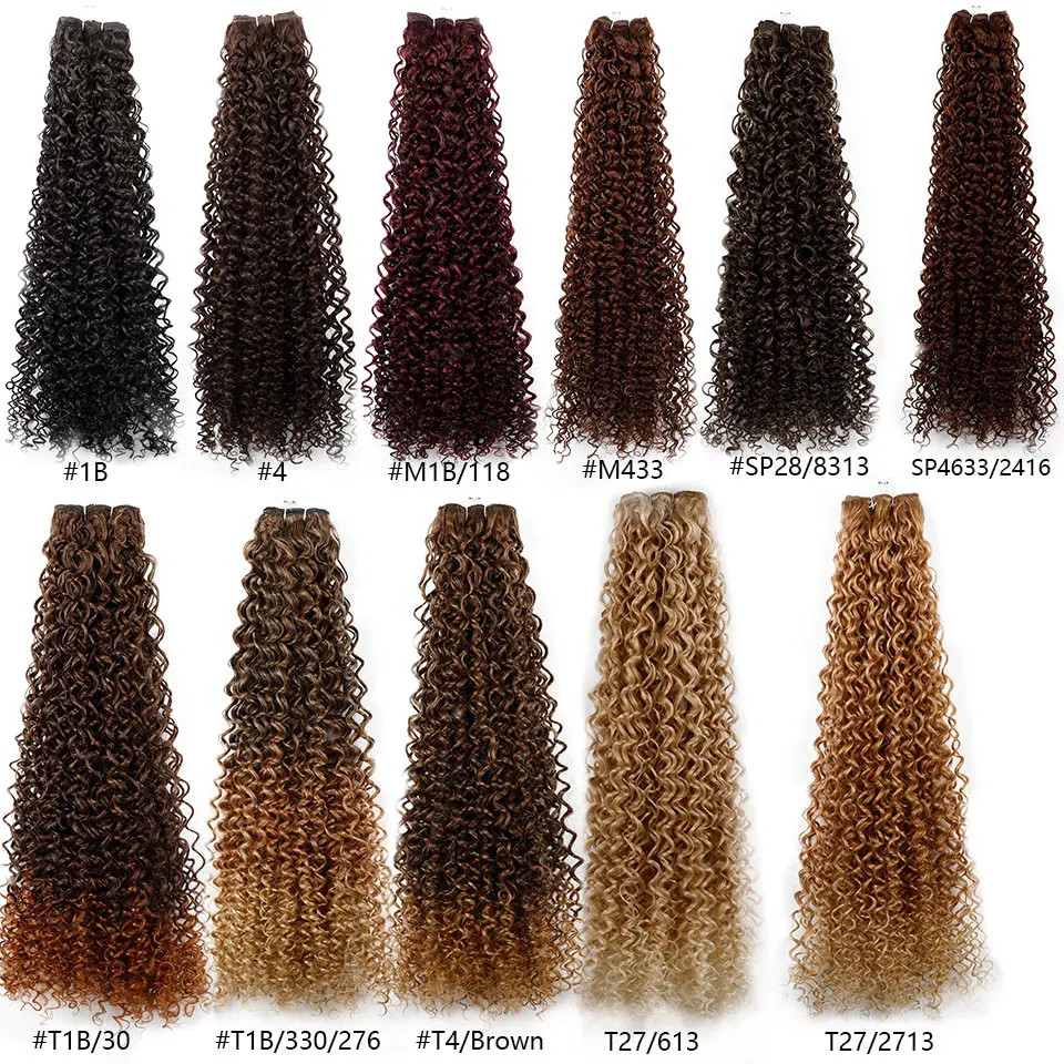 30Inches Water Curly Ombre Blond 27/613 Jerry Curly Synthetic Hair Extensions Heat Resistant Fiber Bio Human-Like Soft Natural