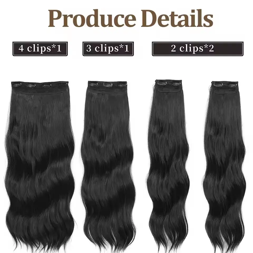 24 Inches 4Pcs/lot 220gram Bio Synthetic Body Wavy Piano Blond 27/613 Clips In Hair Extensions Natural Heat Resistant Fiber