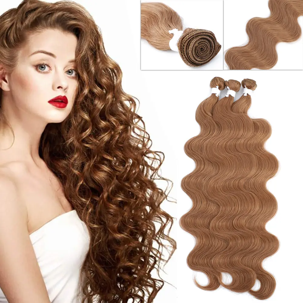 Magicae Blond 613 Body Wave Hair Bundles Natural Bio Fiber Ombre Blond Brown Hair Extensions Wholesale Price For Black Women