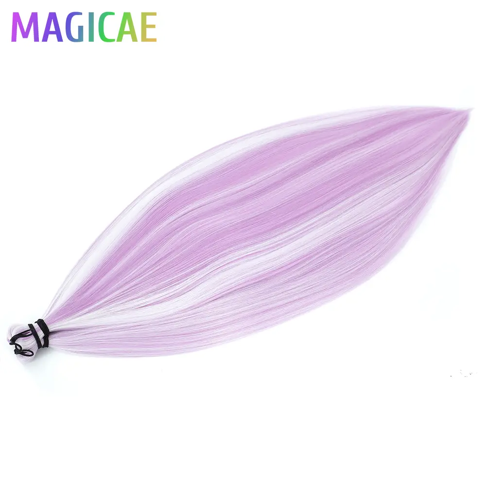3Pcs 28Inches 300Grams Straight Blond Pink Ombre Rainbow Twist Crochet Braids Hair Extension High Temperature Synthetic Bundles