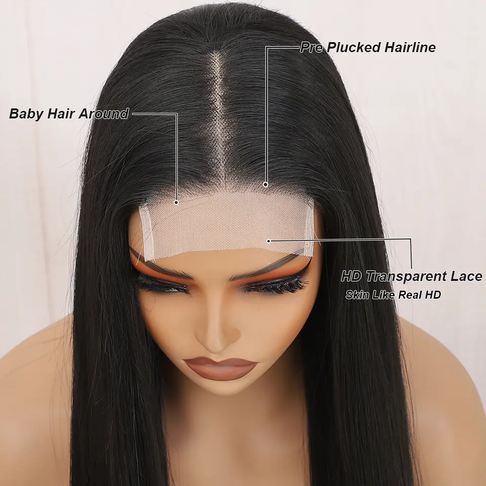 36 Inches 4X4 Lace Front Blond 27/613 Ombre Brown Synthetic Straight Lace Closure Red Highlight 4/10/16 HD Cosplay Lace Frontal