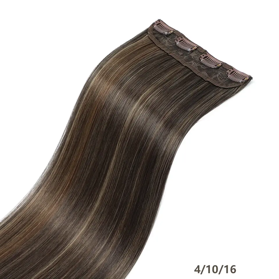 Highlight P4/10/16 Clips In Straight Hair Extensions 4Pcs/pack 200g Heat Resistant Soft Nature Bio Human-Like Matte Colored Hair