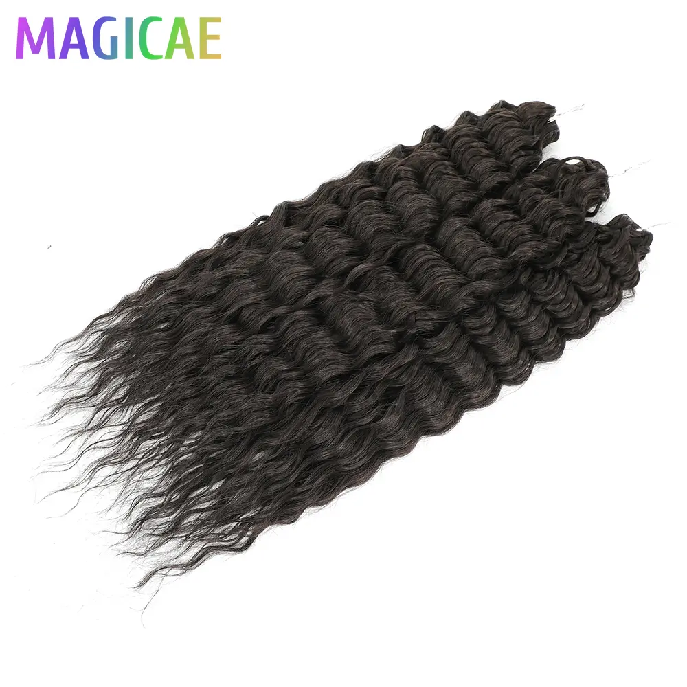 Magicae 3Pcs 24Inches 300Grams Ariel Deep Water Twist Braids Crochet Curly Hair Orange Brown6# Blond 613 White Gray 58# Bundles
