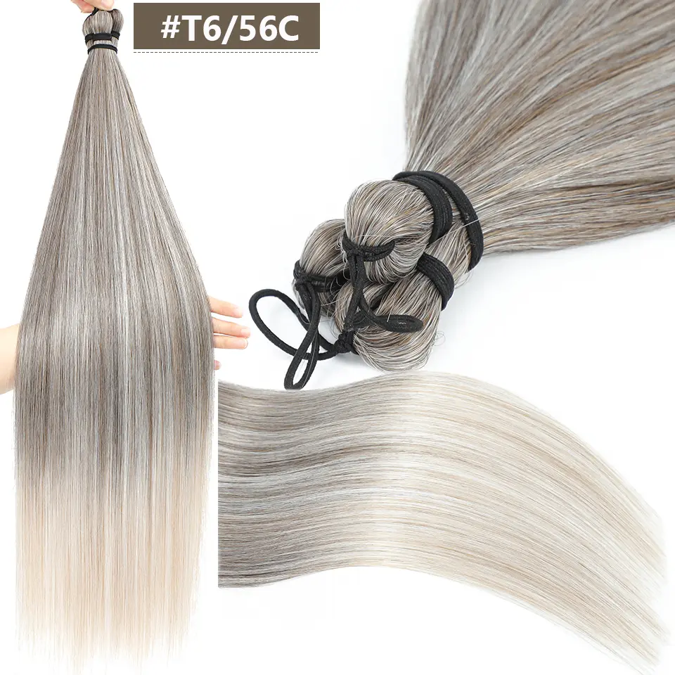 Magicae Crochet Braiding Ombre Blond 27/613 Synthetic Silky Straight Hair Extensions 28 Inches 300Grams 3Pcs/Lot Heat Resistant