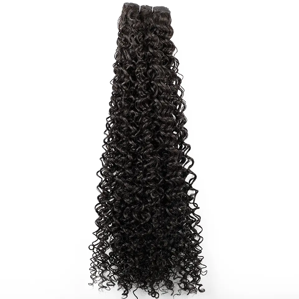 30inches Black Jerry Curly Synthetic Hair Extensions Heat Resistant Fiber Human-Like Soft Kinky Curly Fake Hair Weave Bundles