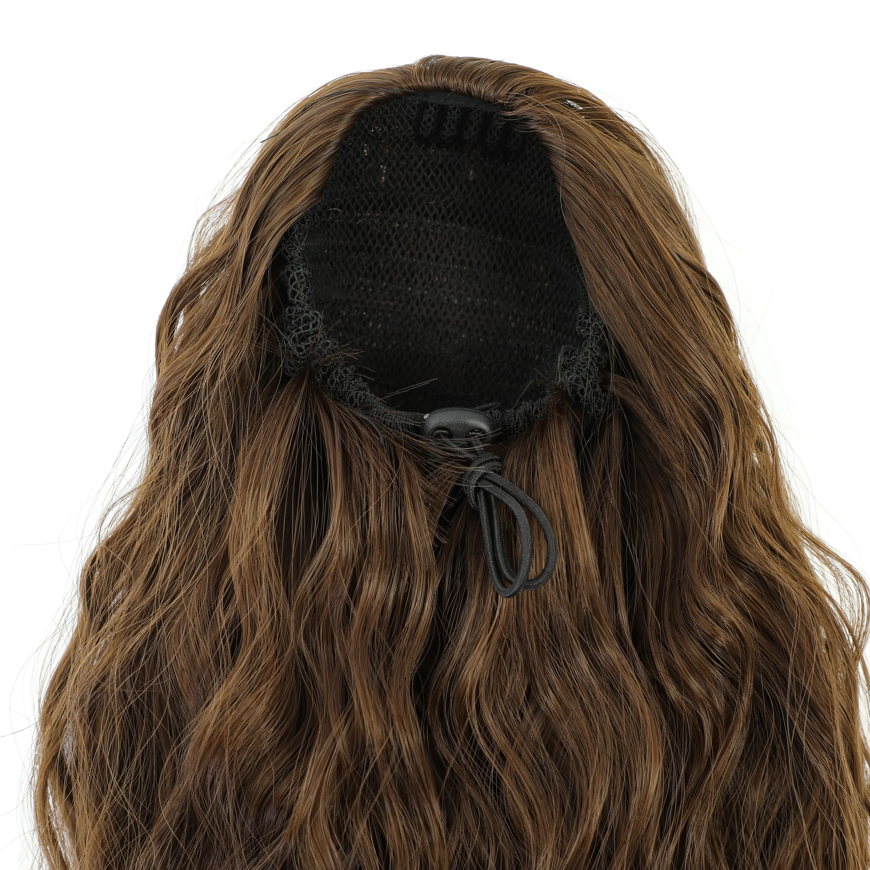 Magicae Long Synthetic Water wave Ponytail Heat resistant Hairpiece Drawstring Hair Clip Ombre Brown Blonde Hair Extensions Pony