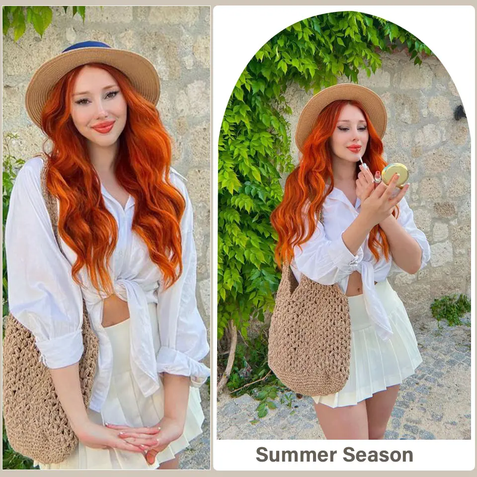 30Inches Ginger Orange Brown Body Wave Hair Weave Bundles 200g Ombre 27 Blond White 613 High Temperature Synthetic Human-Like