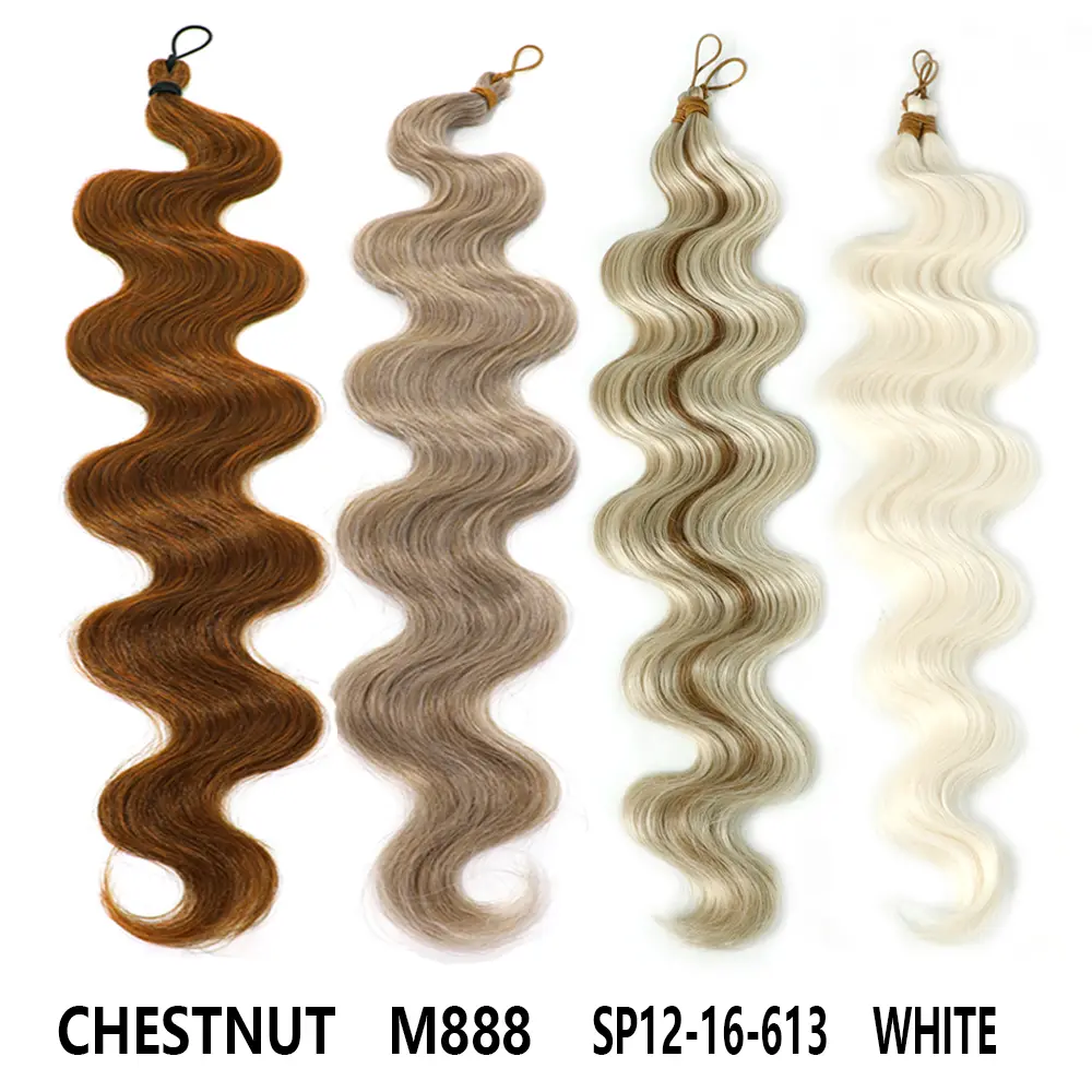 28Inches Body Wave Twist Crochet Braids High Temperature Synthetic Hair Ombre Blonde 12/16/613 Brown Braiding Hair Extension
