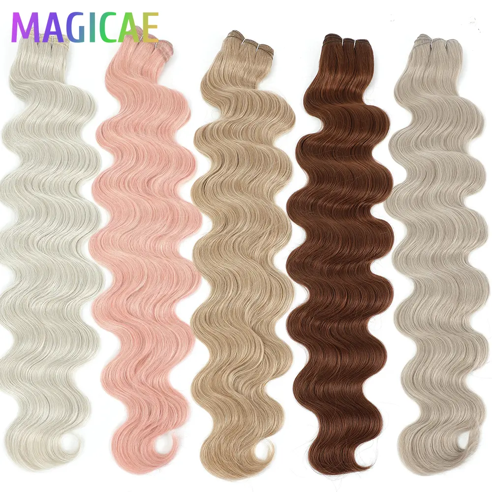 30Inches 200Grams Blond 613# Body Wave Hair Weave White Brown 6# M888# High Temperature Synthetic Soft Natural Bio Human Like