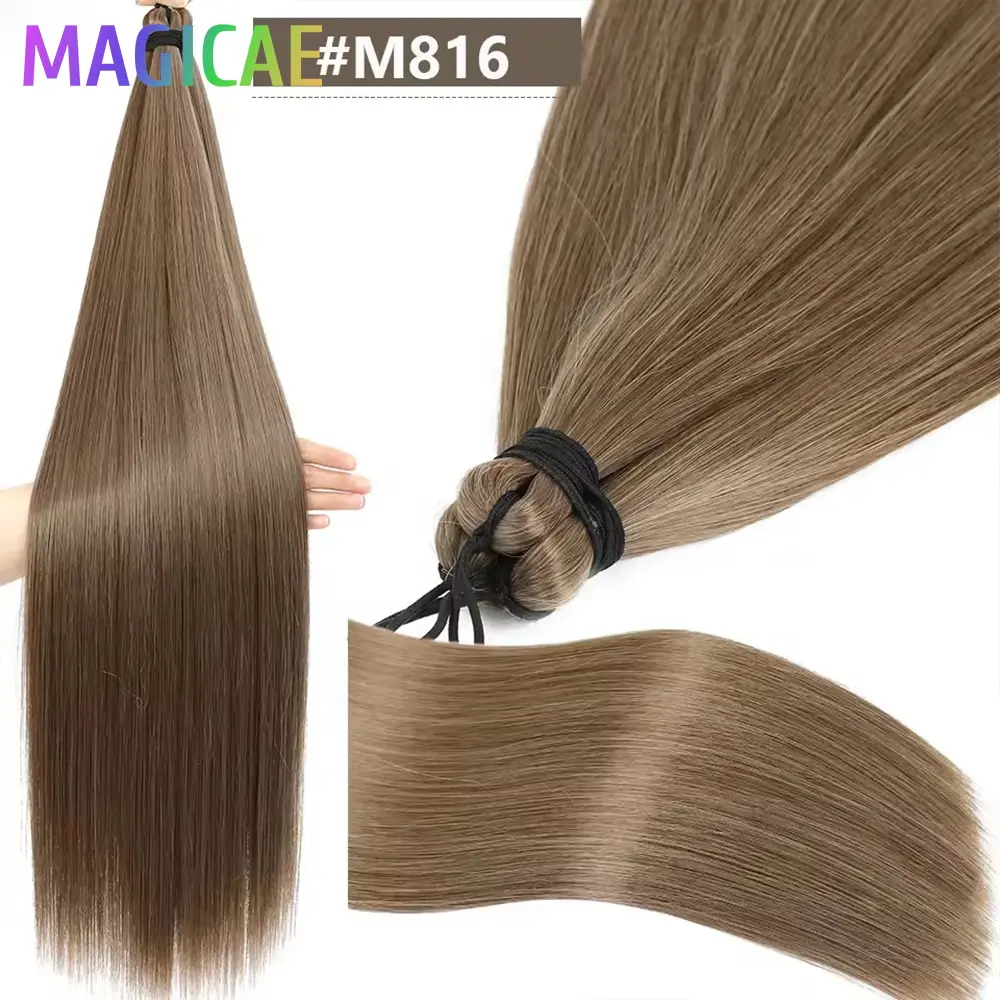 300 Grams 28Inch 3Pcs Crochet Twist Braids Ariel Straight Chestnut Brown M816# Blond 27/613 Braiding High Temperature Synthetic