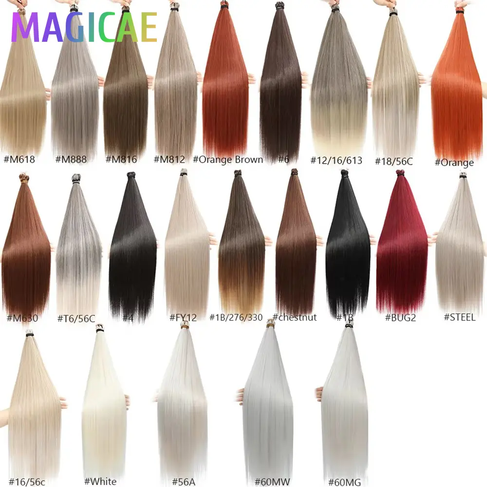 300 Grams 28Inch 3Pcs Crochet Twist Braids Ariel Straight Chestnut Brown M816# Blond 27/613 Braiding High Temperature Synthetic
