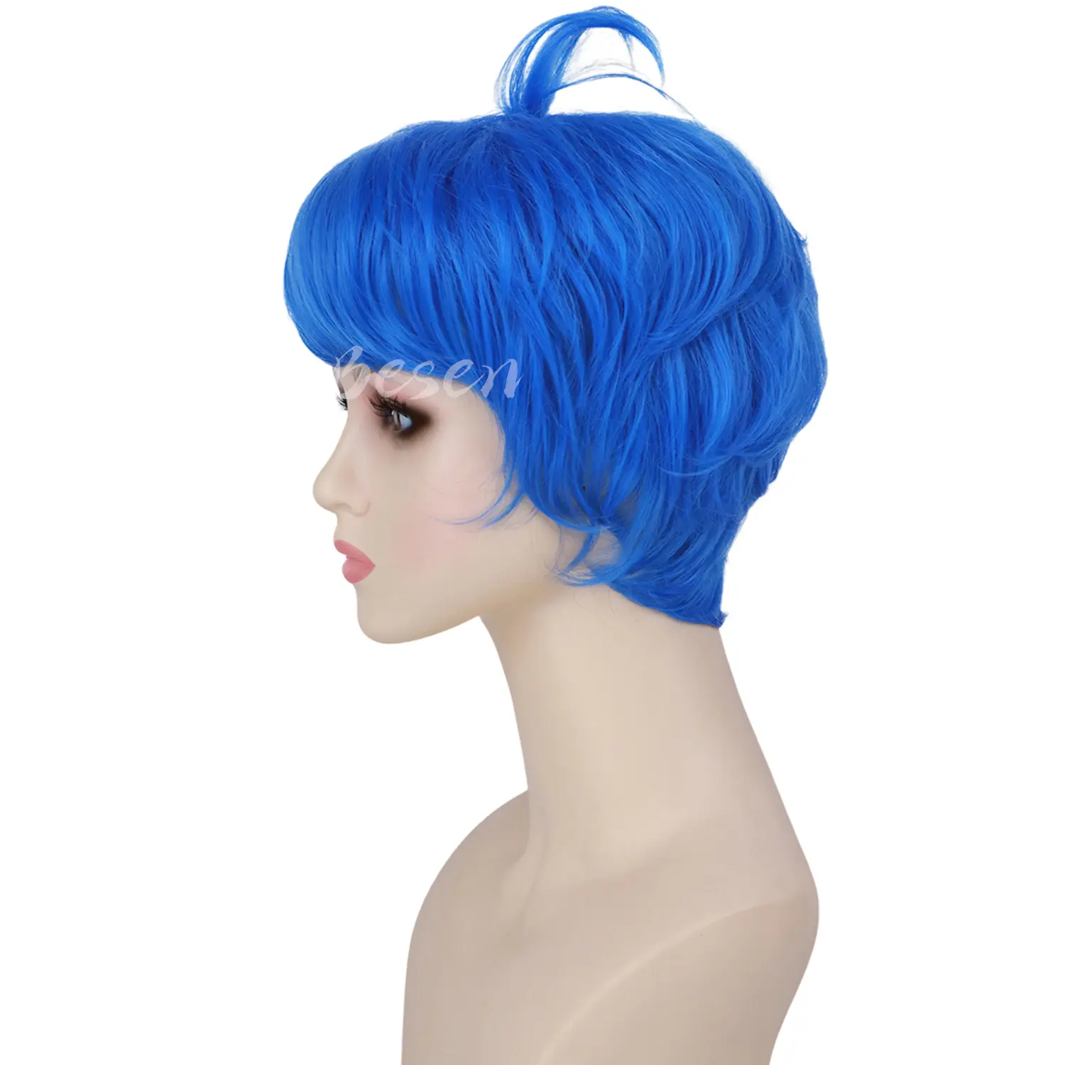 Synthetic Sleek Pixie Cut Wig for Women Girls Short Straight Vibrant Wig Anime Cosplay Wig(Joy wig, Sadness Wig, Disgust Wig)
