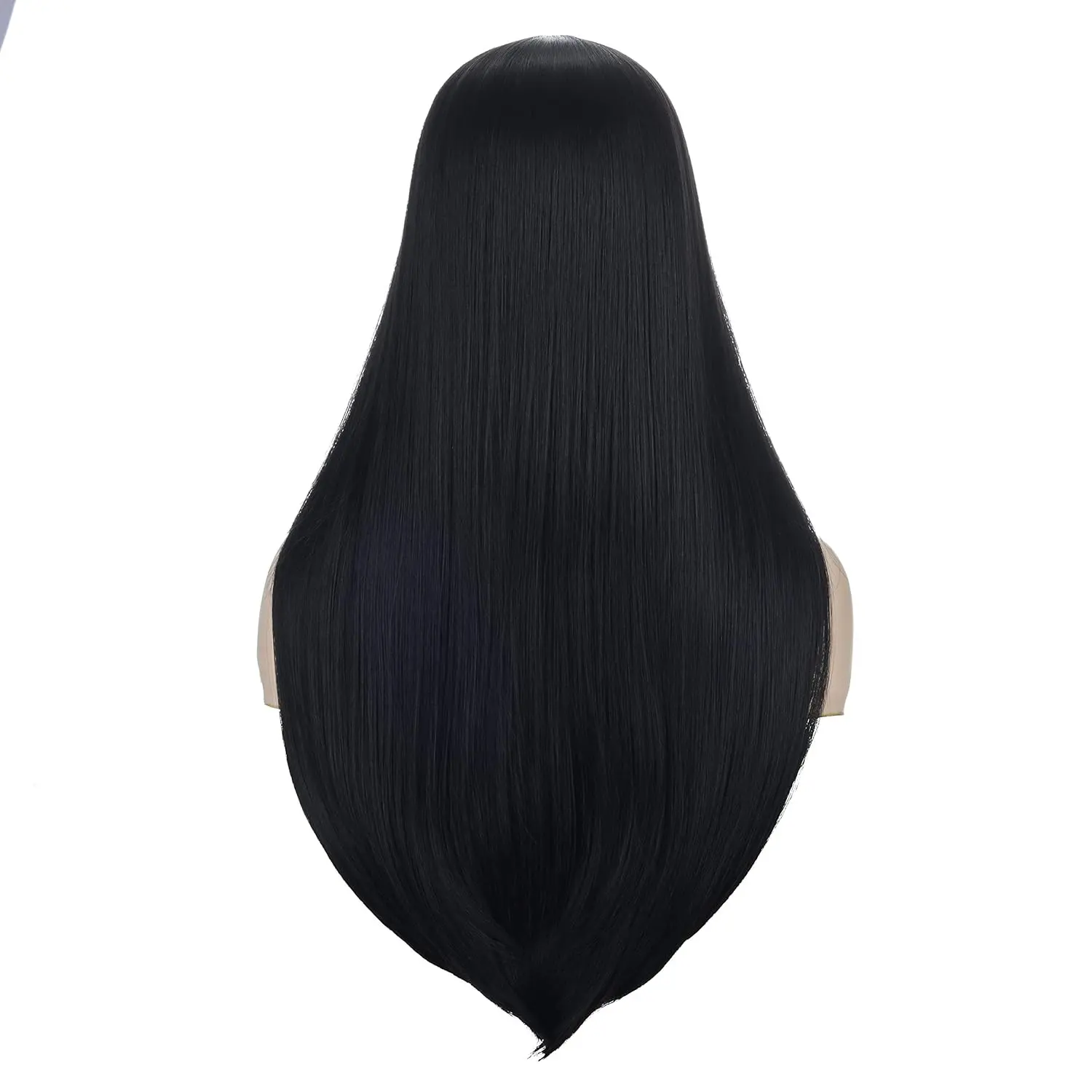 Synthetic Long Black Wig for Morticia Addams Costume Wednesday Wig Straight Wig for Women Halloween Costume Party Cosplay Wig