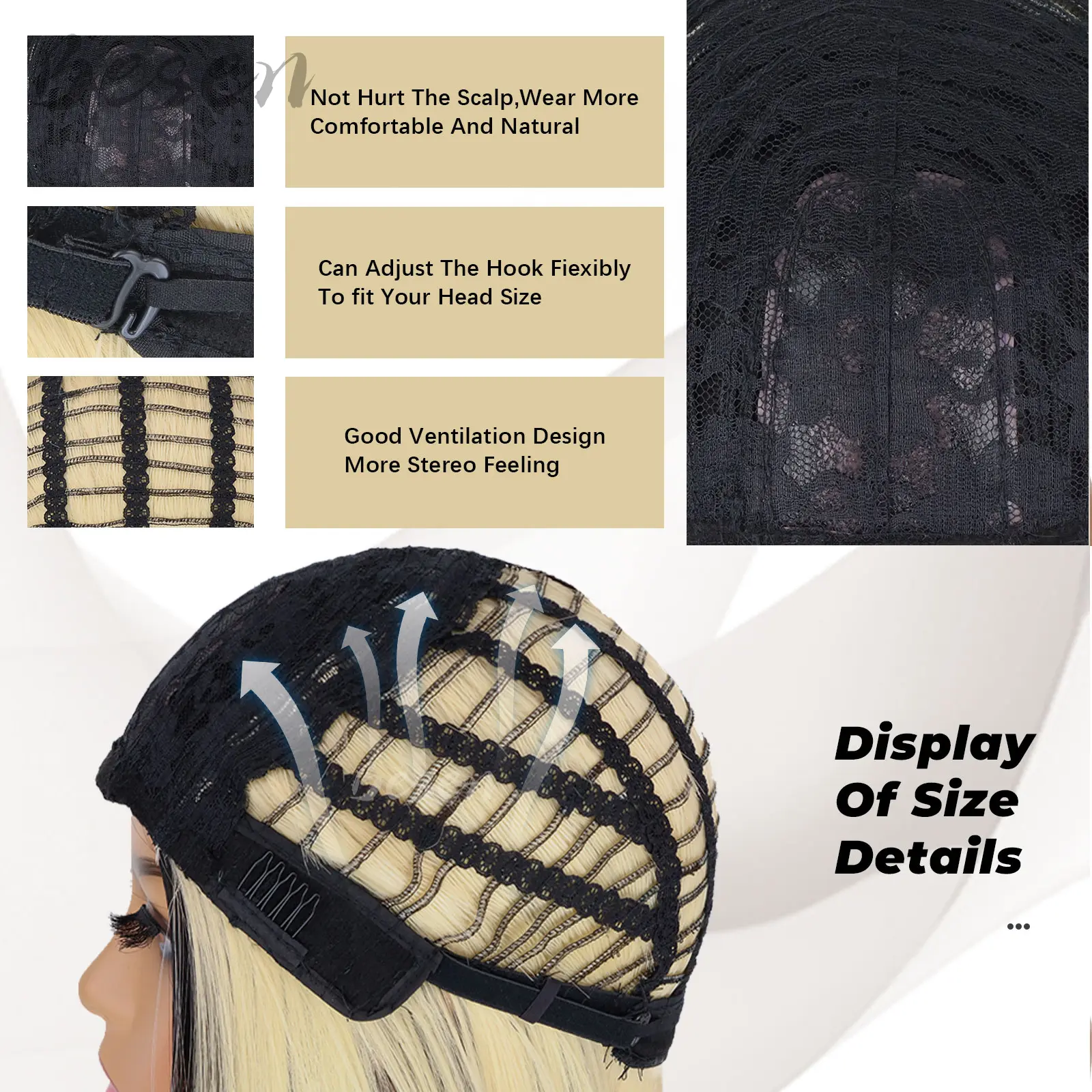 Synthetic Peekaboo Bob Wig with Bangs Short Straight Bob Wig for Women Shoulder Length Wig for Daily Party Use