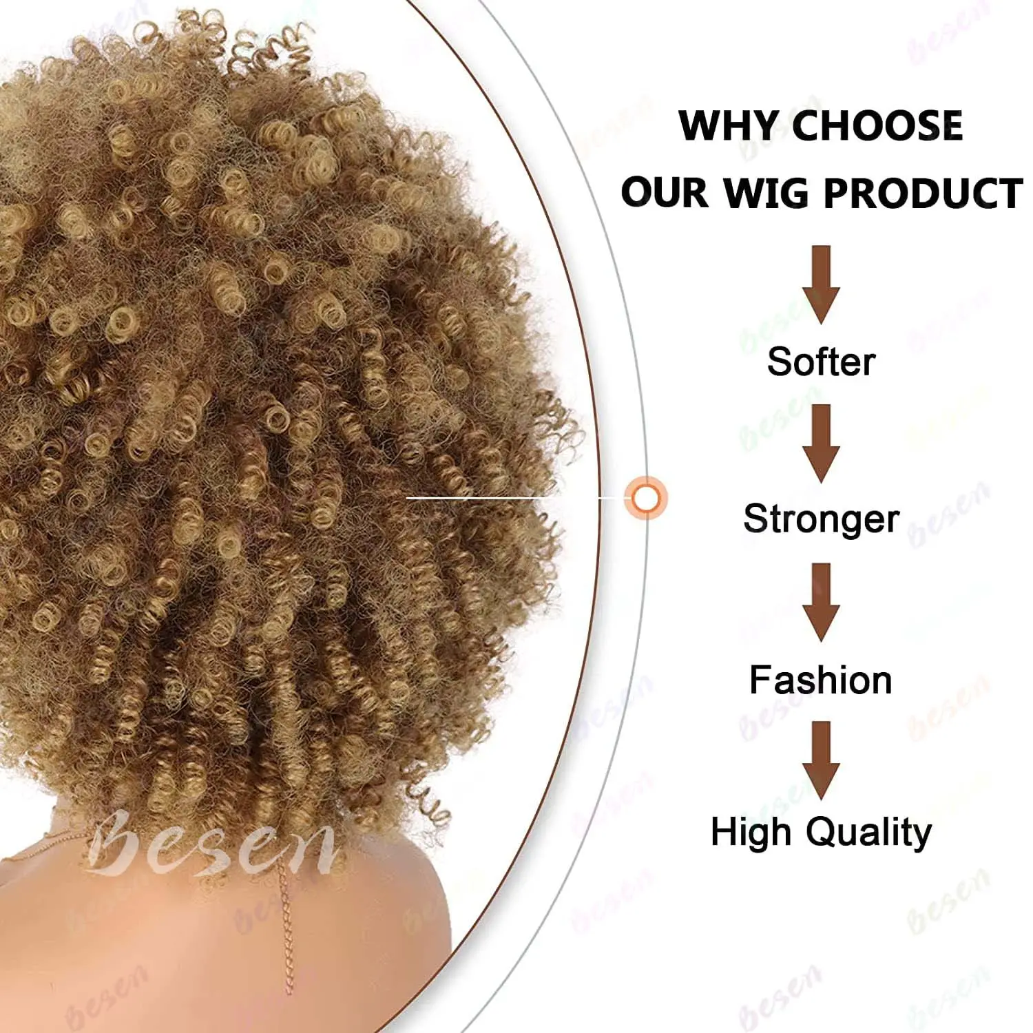 Synthetic Afro Wig for Black Women Kinky Curly Wig Short Curly Wig with Bangs Curly Hair Wig for Daily Party, Multi-colored Wig