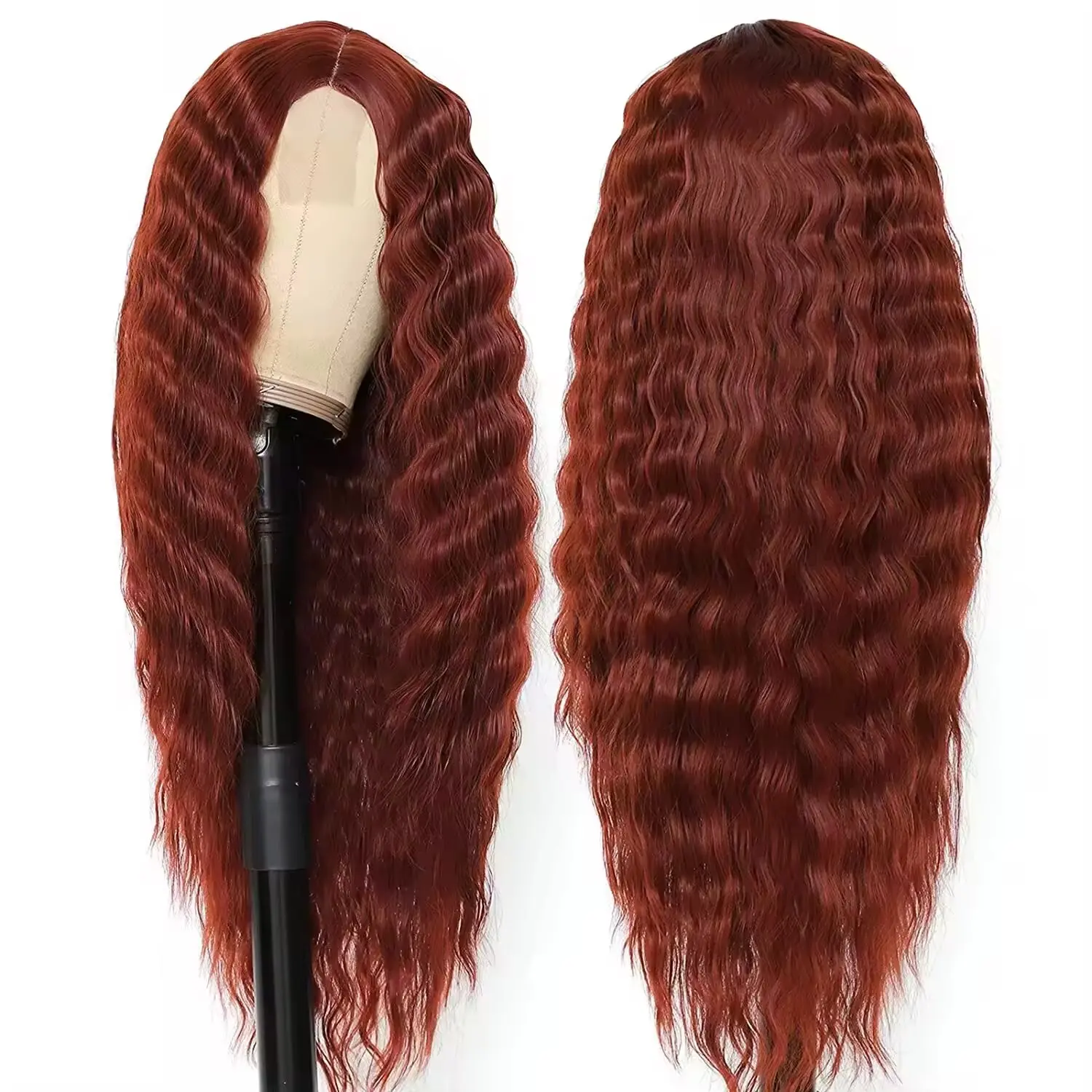 Synthetic Curly Wigs for Women Middle Part Curly Wig Long Deep Wave Wig Long Crimps Curls Wig for Daily Party Use Wig
