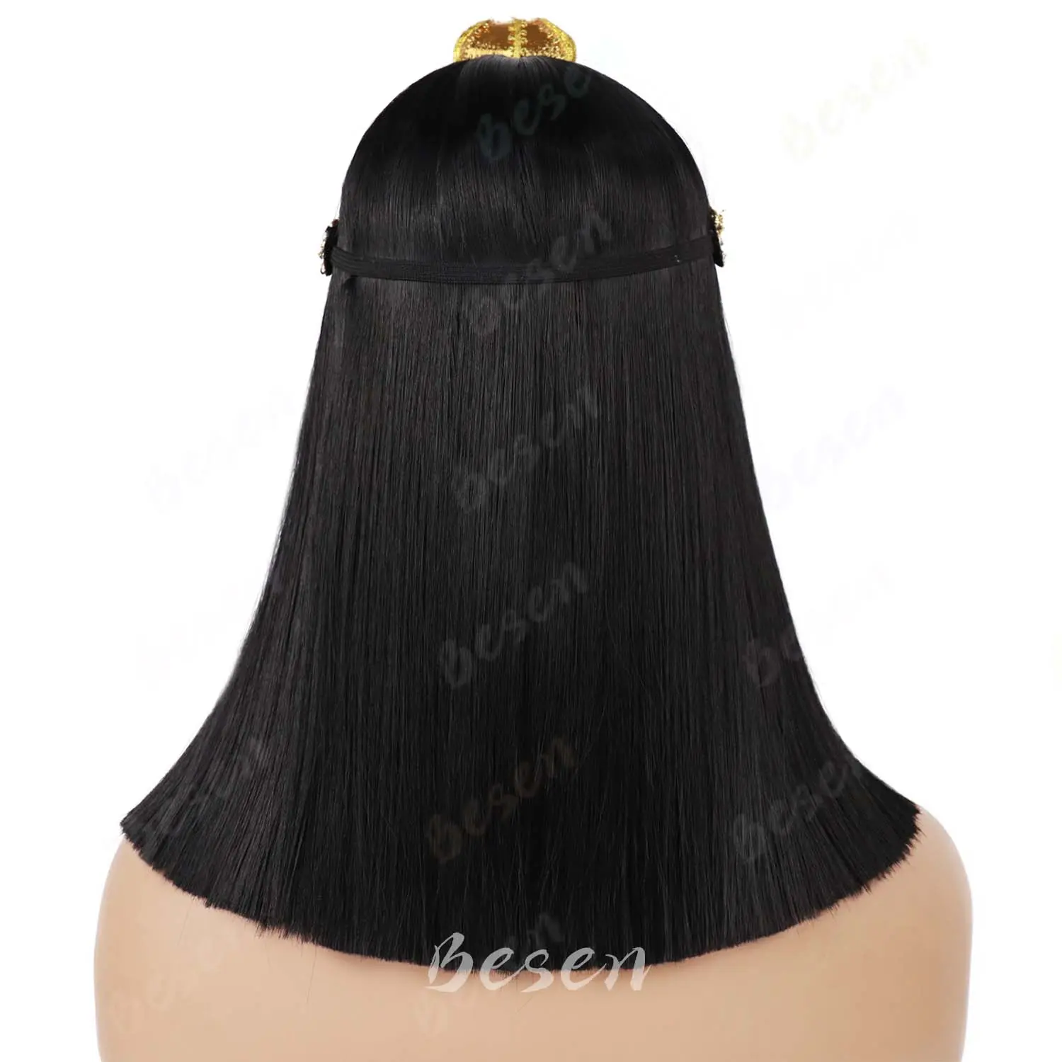 Synthetic Queens of Egypt Black Bob Wigs for Women Party Short Straight Bob Wig Halloween Costumes Cosplay Wigs Cleopatra Wig
