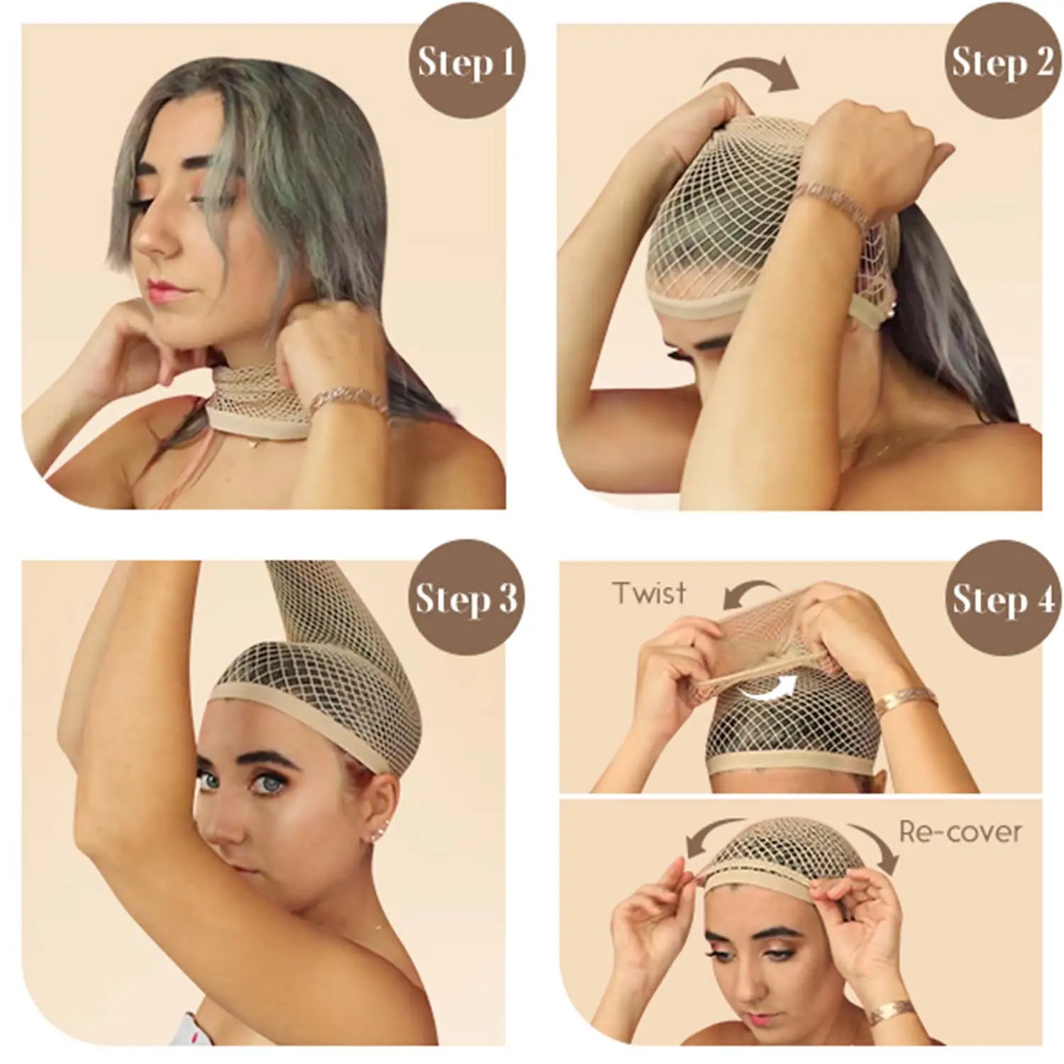 Mesh Wig Cap Nylon Hair Net New Stretchable Elastic Hairnets Fashion Mesh Weaving Wig Caps for Women Making Wig