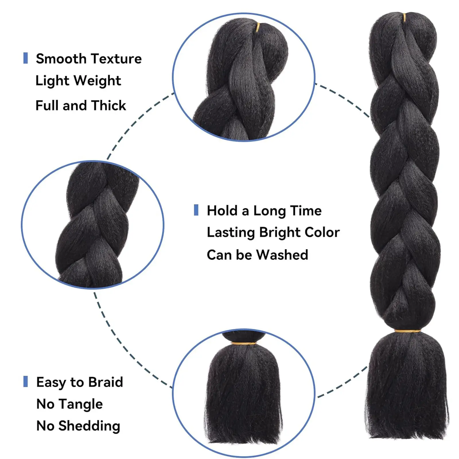 Synthetic 1Pcs 24inch 100g Braiding Hair Box Braids Colorful Twist Braiding Hair Extensions Synthetic Crochet Braiding