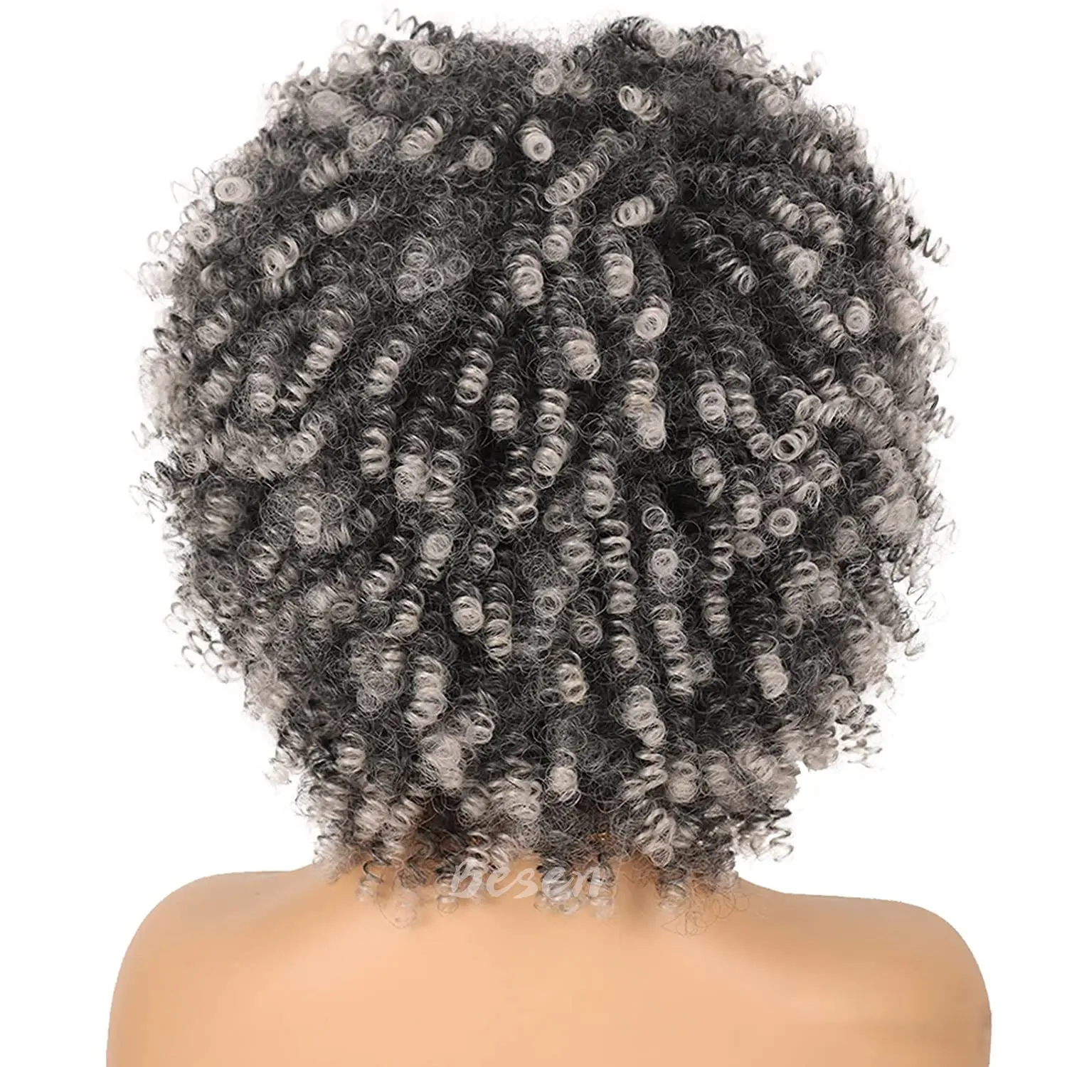 Synthetic Curly Wigs for Women Short Afro Bomb Curly Wig with Bangs Synthetic Fiber Short Curly Wig Daily Party Use
