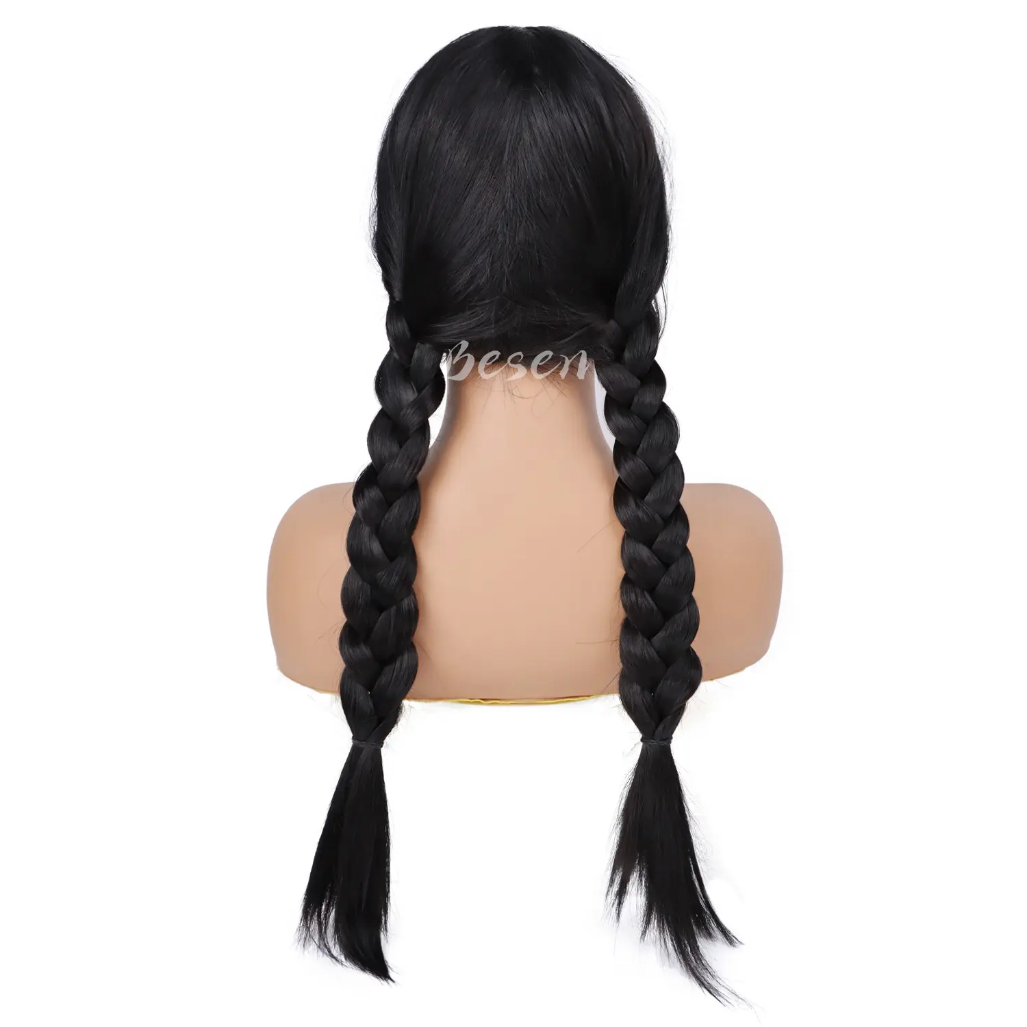 Synthetic Long Black Wigs for Women Braided Wig with Bangs Synthetic Wigs Costume Party Wigs for Women Family Cosplay Halloween