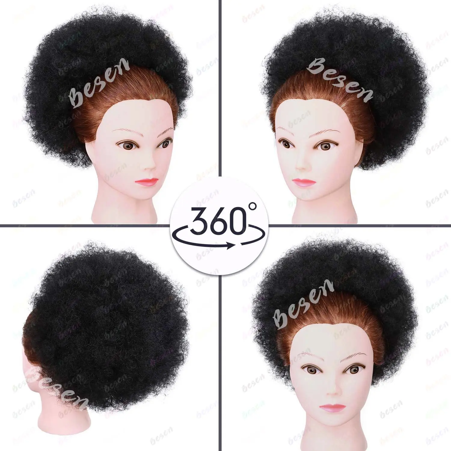 Synthetic Large Afro Puff Drawstring Ponytail Kinky Curly Hair Bun Piece with Clips in Updo Extensions for Black Women