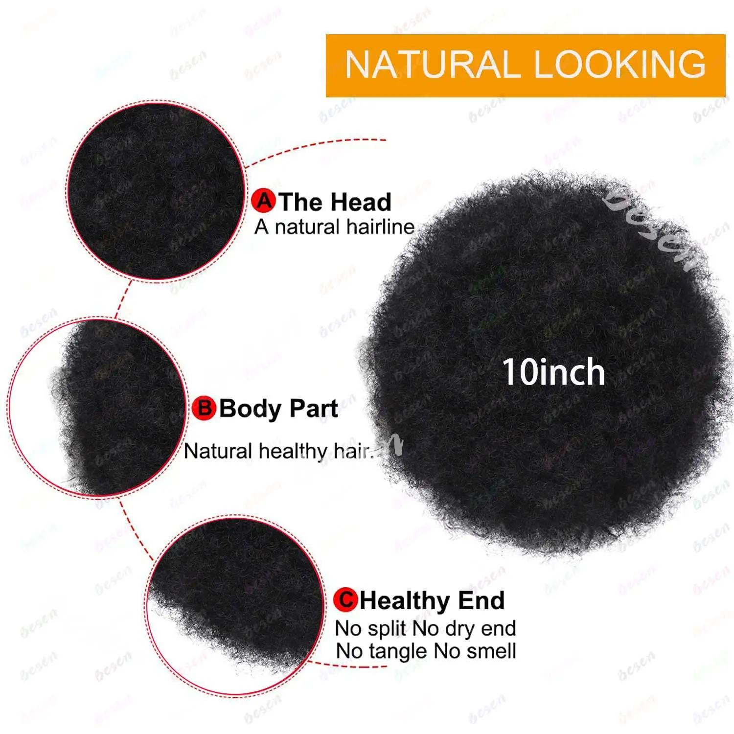 Synthetic Large Afro Puff Drawstring Ponytail Kinky Curly Hair Bun Piece with Clips in Updo Extensions for Black Women