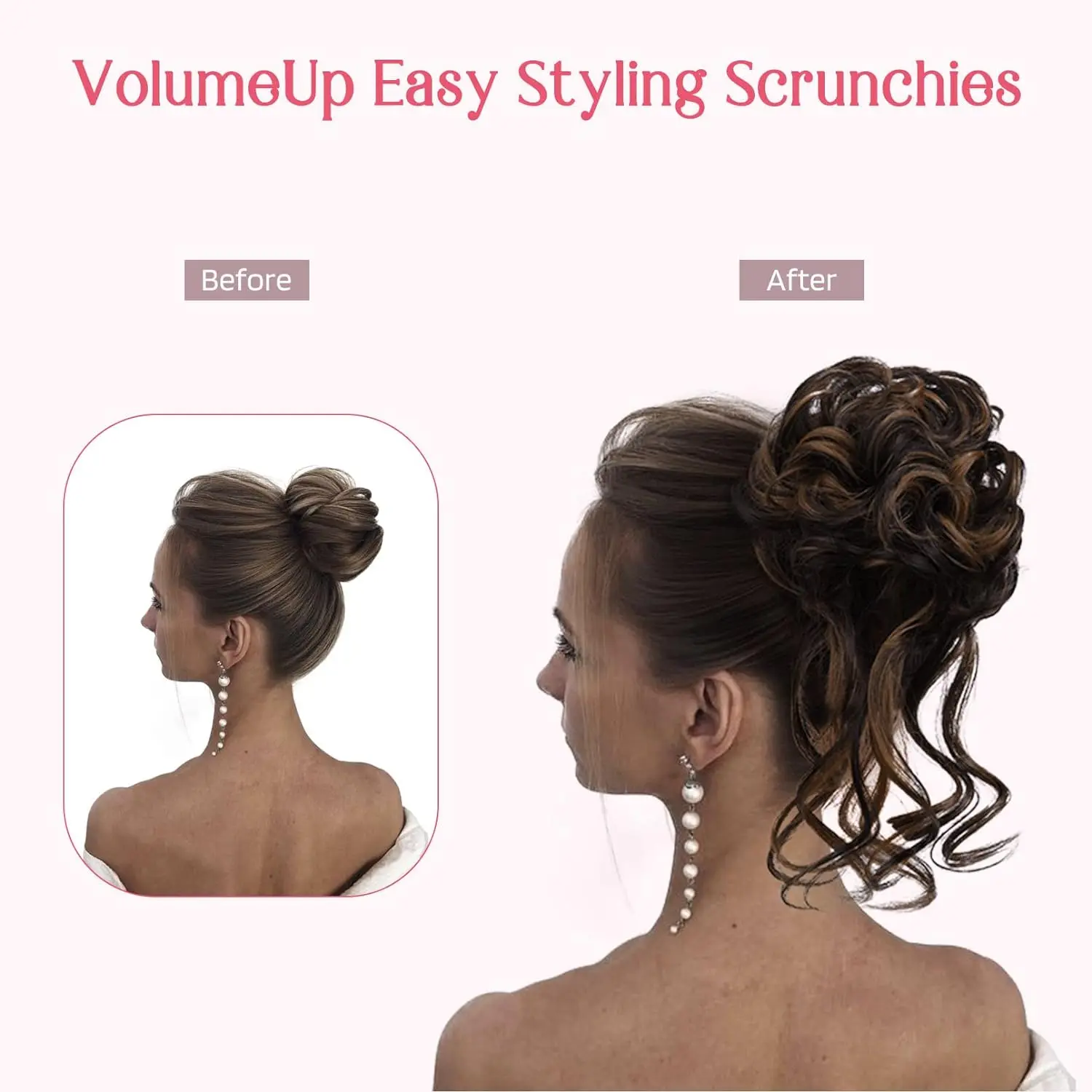 Synthetic Messy Bun Hair Piece Tousled Updo Hair Buns Extension Elastic Hair Band Hair Pieces Curly Hair Bun Scrunchie for Women