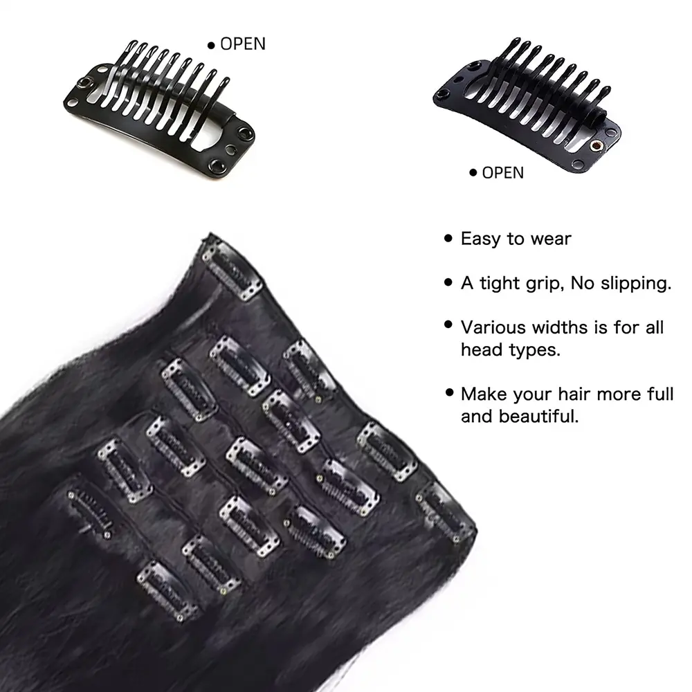 Synthetic 6Pcs Clip In Hair Extensions Thick Curly Clip In Hair Extensions Double Weft Wavy Hairpieces Full Head