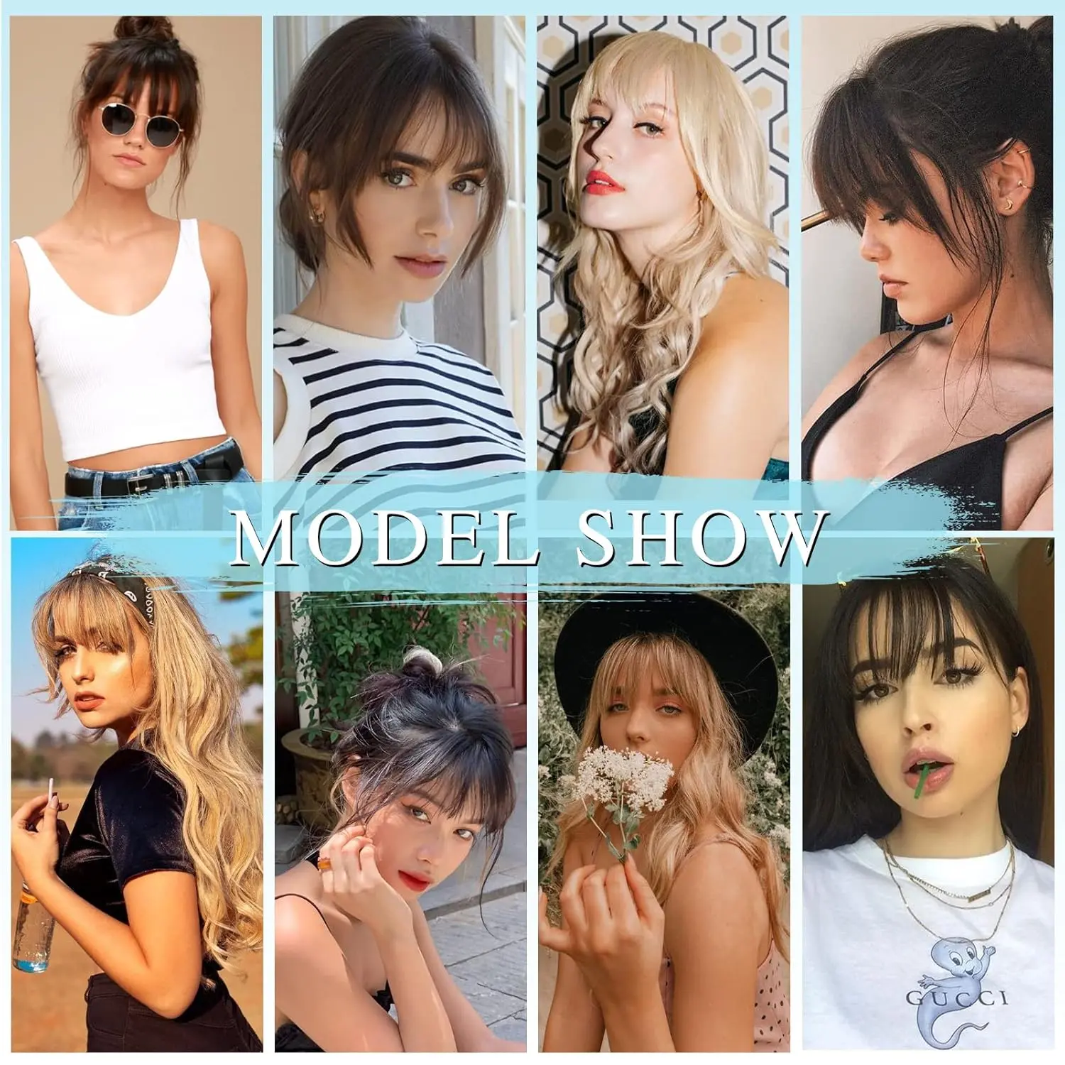 Synthetic Clip in Bangs Extensions Natural Black Clip on Bangs for Women Fringe with Temples Hairpieces Bangs for Daily Wear