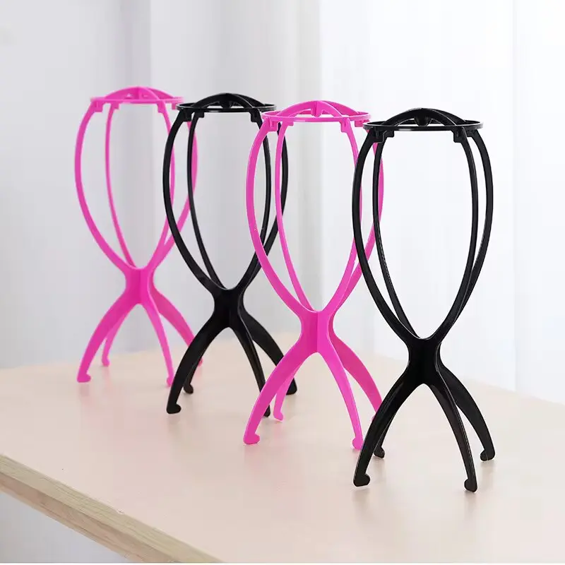 1PCS Wig Stand Portable Collapsible Wig Head Durable Plastic Wig Folding Wig Holder Wig Travel Short Hair Extensions Stands