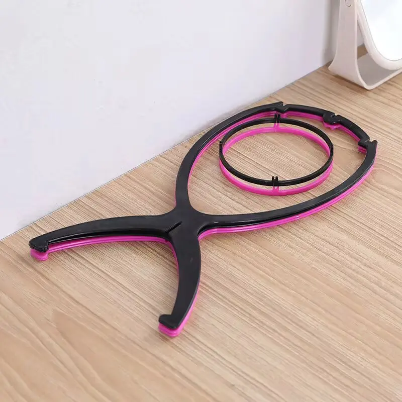 1PCS Wig Stand Portable Collapsible Wig Head Durable Plastic Wig Folding Wig Holder Wig Travel Short Hair Extensions Stands