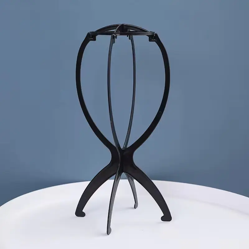 1PCS Wig Stand Portable Collapsible Wig Head Durable Plastic Wig Folding Wig Holder Wig Travel Short Hair Extensions Stands