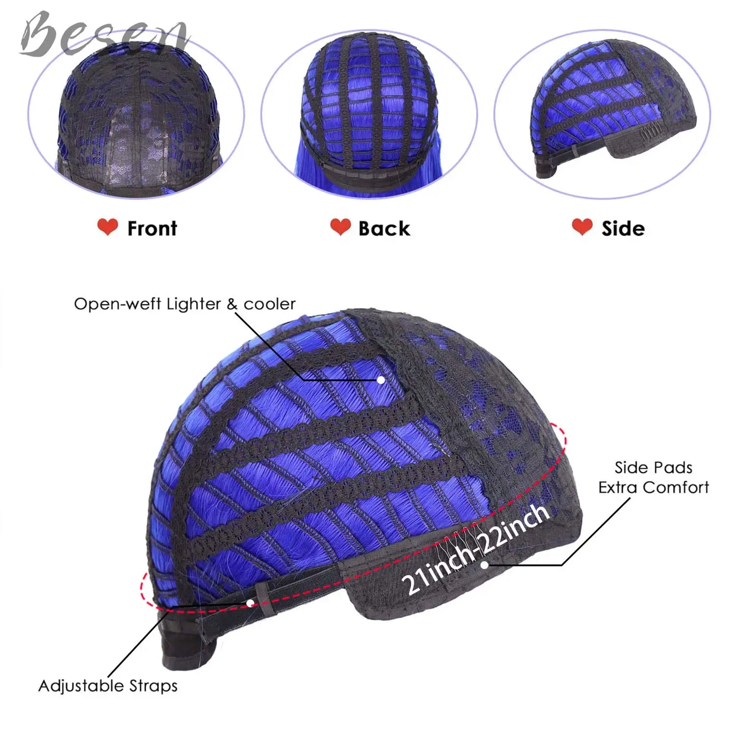 Synthetic Dark Blue Bob Wigs for Coraline Costume Women Girls Women's Costume Wigs Colored Bob Wigs for Cosplay Halloween Party