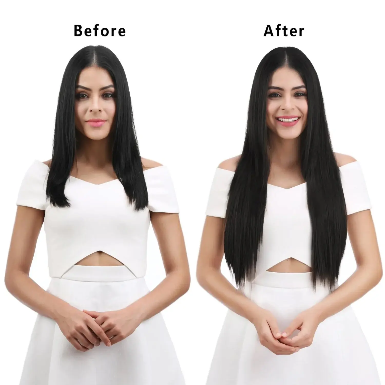 Synthetic 24Inch 16 Clips in Hair Extensions Long Straight Hair Blonde Black Hairpieces for Daily Use,Multi-colored Clip in Hair