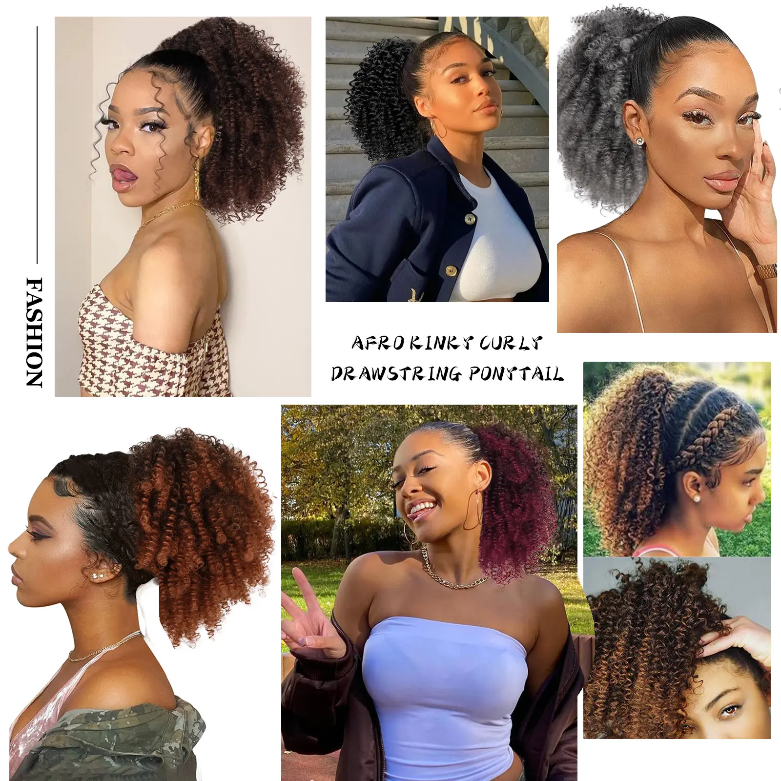 Synthetic Afro Puff Kinky Curly Drawstring Ponytail Extension for Black Women Short Afro Bun Updo Hair Extension Hairpieces