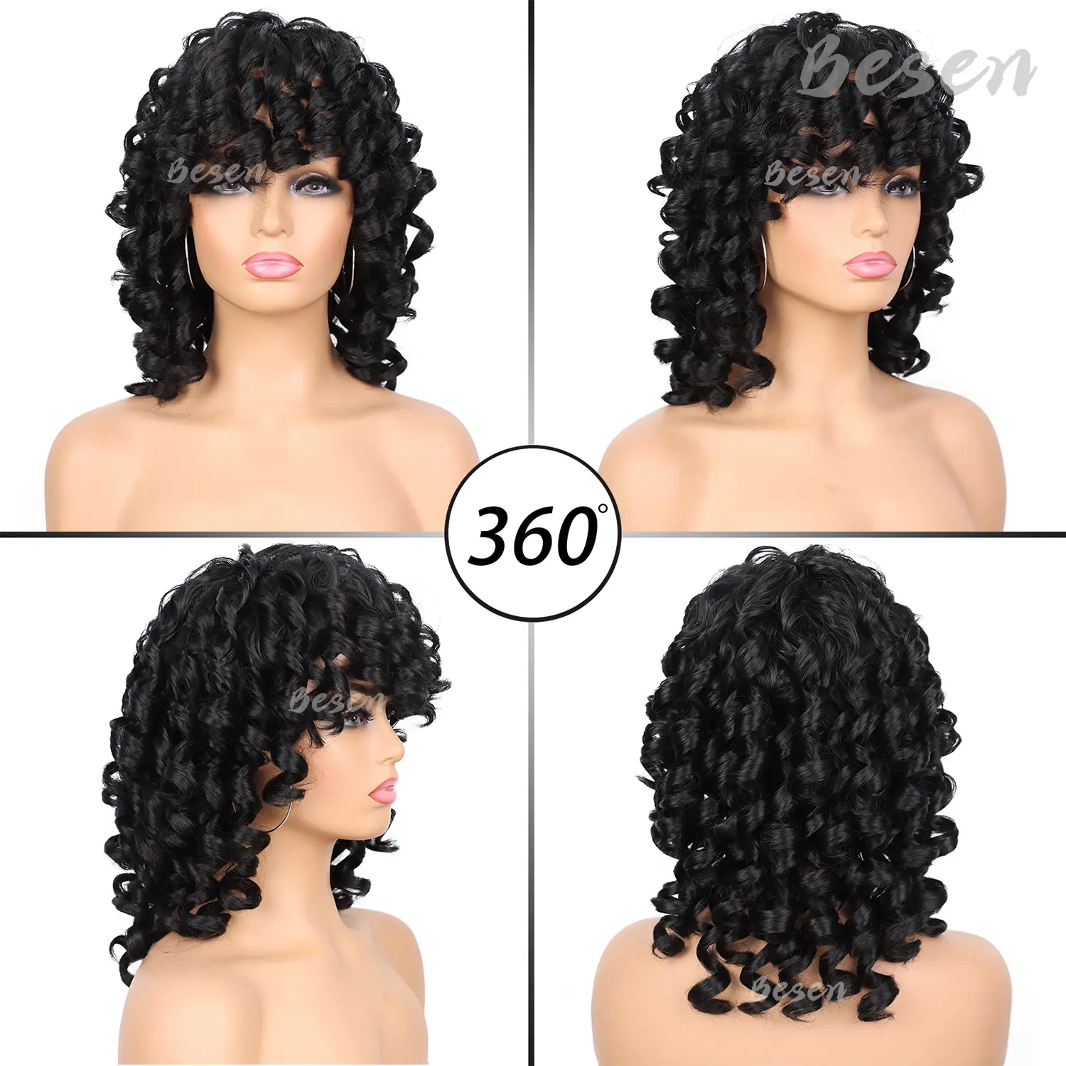 Synthetic Short Loose Curly Wigs for Black Women Afro Curly Wig for Women Fluffy Natural Wigs Half Wigs Soft Hair Wigs