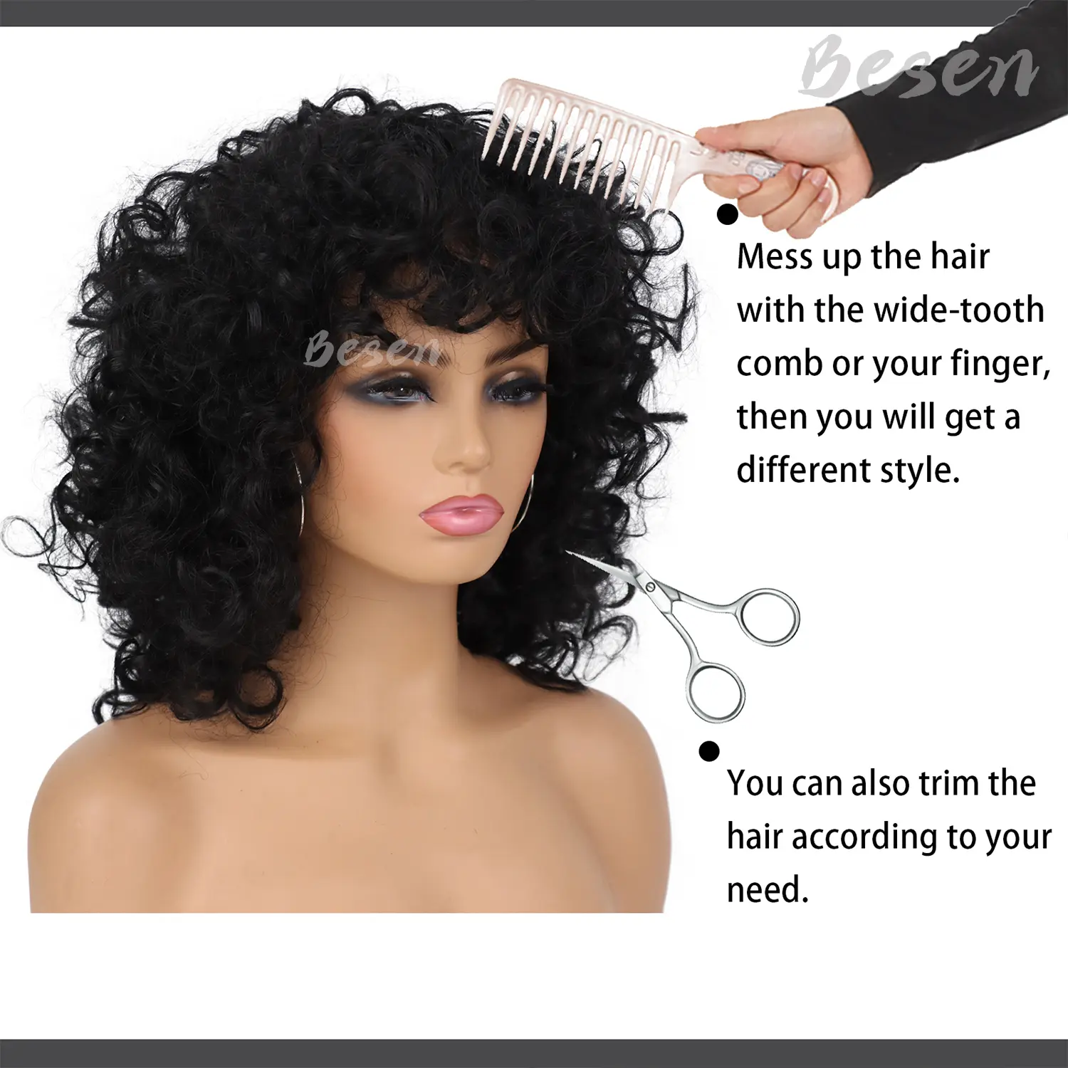 Synthetic Short Loose Curly Wigs for Black Women Afro Curly Wig for Women Fluffy Natural Wigs Half Wigs Soft Hair Wigs