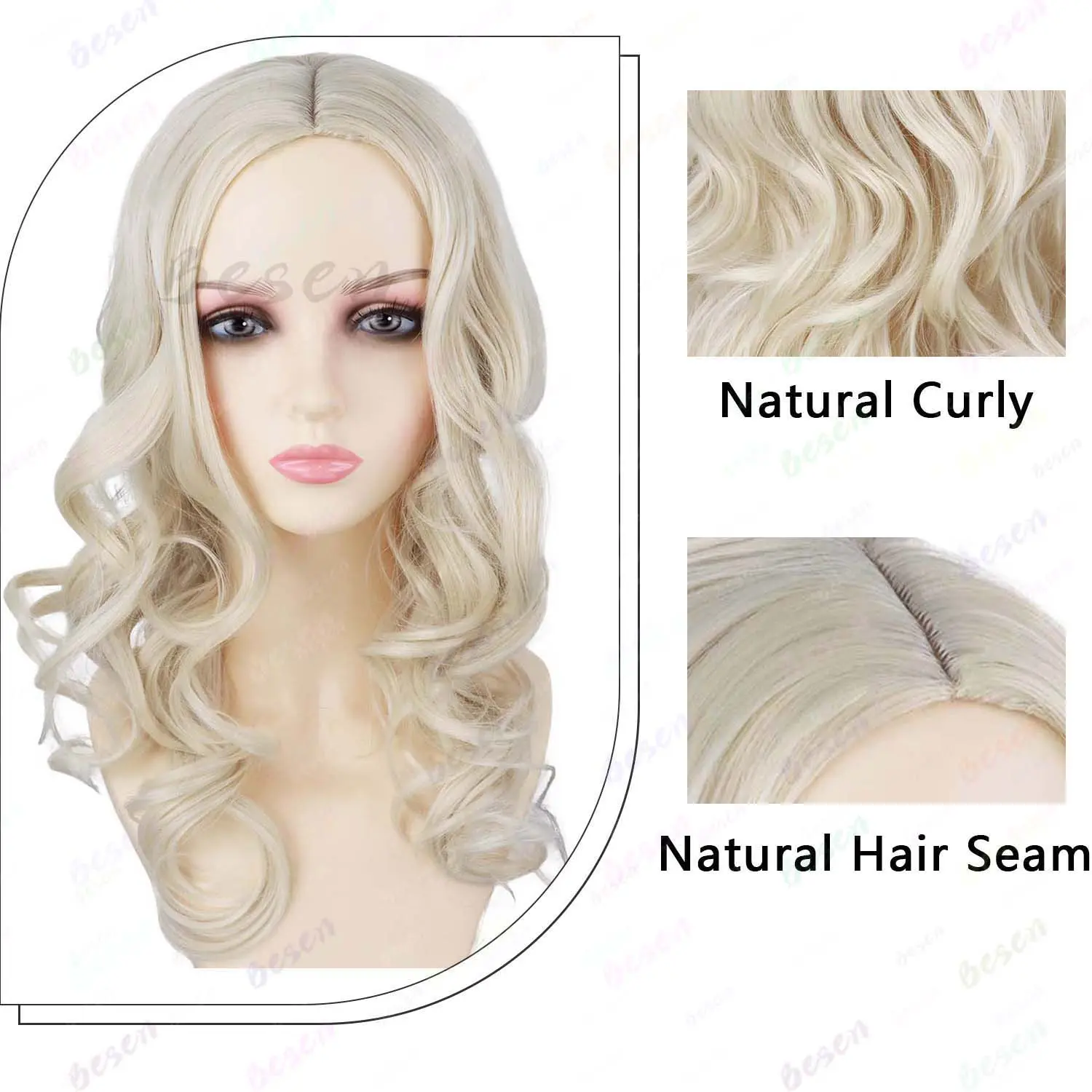 ﻿  Synthetic Platinum Blonde Queen Princess Wig Kids Long Curly Platinum Blonde Child Halloween Costume Cosplay Wig